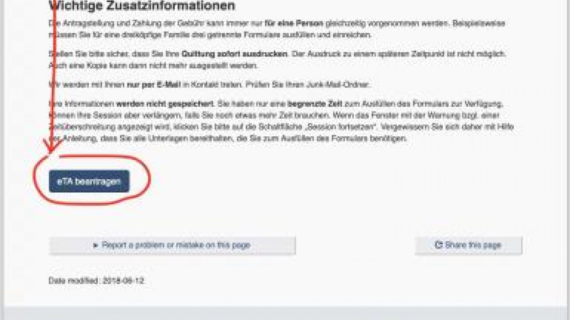 ETA Online beantragen How To